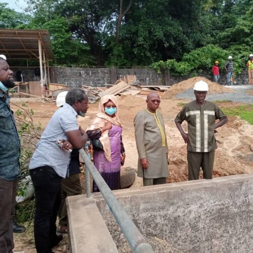 MINISTER OF WATER RESOURCES AND GUMA MANAGEMENT STAFF VISITS THE BABADORIE DAM AT REGENT AND THE GRAVITY WATER SUPPLY CONSTRUCTION SITE AT MAMBO